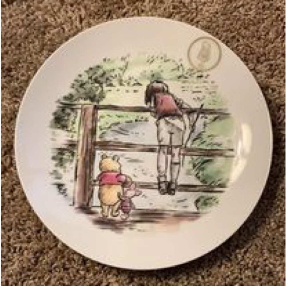 Disney 95 Years Edition Winnie the Pooh Exploring Classic Salad Plate Porcelain
